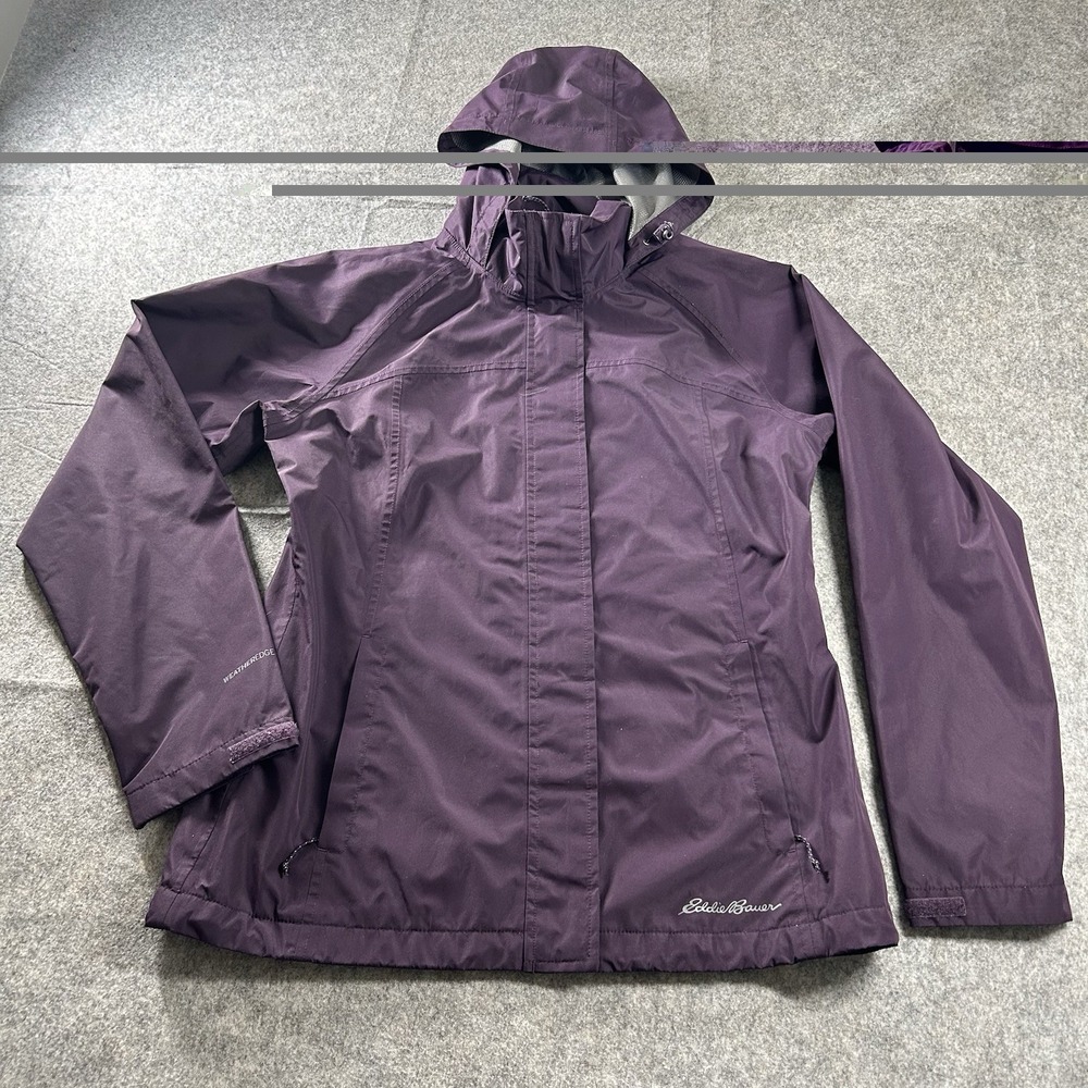 Eddie Bauer Jacket Women's Small WeatherEdge Stretch Purple Rain Hooded